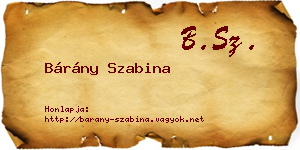 Bárány Szabina névjegykártya