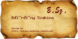 Bárány Szabina névjegykártya