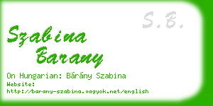 szabina barany business card