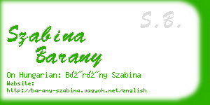 szabina barany business card